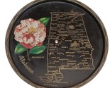 Vintage Alabama Toleware Metallo Latta Lazy Susan Rotante Mcm Souvenir M... - $15.31