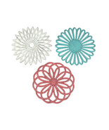 Set of 3 Cast Iron Floral Bloom Kitchen Trivets Decorative Wall Hangings - £31.01 GBP