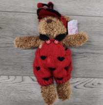 Flowers Inc Balloons Brown Stuffed Bear in Ladybug Outfit - $8.79