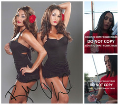 Nikki &amp; Brie The Bella Twins signed WWE 8x10 photo COA exact proof autog... - £102.29 GBP
