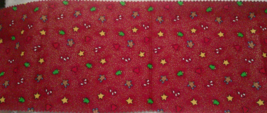 Fabric Red Rooster &quot;Icons of Christmas&quot; Candy Cane Yellow Star Tree 8&quot; x... - $2.00