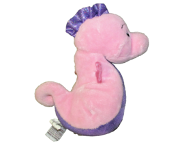 Baby Ganz Pink Sea Horse Wave Babies Plush Stuffed Rattle Pink Purple B EAN Bag - $11.34