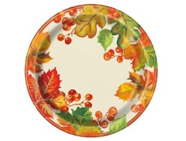 Berries Leaves Fall Thanksgiving  8 Ct 9" Luncheon Plates - $3.55