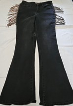 Sterling &amp; Stitch Metal Fringe Flared Bootcut Bell Bottom Stretch Jeans ... - $28.00