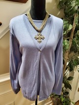 Croft &amp; Barrow Women&#39;s Blue Acrylic Round Neck Long Sleeve Pullover Sweater XL - £22.38 GBP