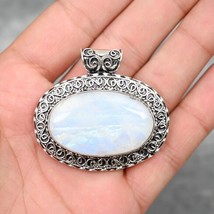 Solid 925 Sterling Silver Rainbow Moonstone Gemstone Designer Pendant Jewelry - $27.99