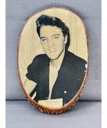 Vintage 50s Elvis Presley Wood Plaque Wall Art 1989 Lacquered Log Slice ... - €57,47 EUR