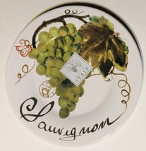 CERAMISIA Made In Italy Plate With Grapes And Wine Savingon 3/4” Diameter - £14.79 GBP