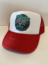 Vintage 7up Jordan Racing Hat Formula 1 Trucker Hat Red Racing Cap adjust - £12.32 GBP