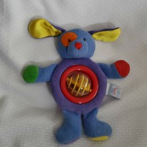 Baby Gund Spin Doodles Stuffed Plush Puppy Dog Rattle Toy purple Blue Re... - £35.60 GBP
