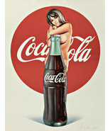 Frame canvas art print giclée vintage coca cola Lola nude pin-up adverti... - $83.16