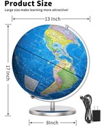 Waldauge Illuminated World Globe with Stand, 13&quot; Earth Globes with Stabl... - £59.86 GBP