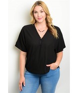 Black plus size top mod 6593 - $281.37 MXN