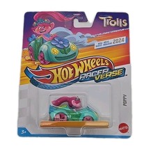 Hot Wheels RacerVerse Trolls Poppy Flower Car 2024 1:64 Die-Cast New - $280.83 MXN