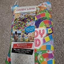 NEW Hasbro Candy Land Backpack Beach Towel Game Set Travel Pool Beach Pa... - £17.65 GBP