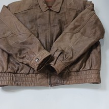 Vintage Expressions International Mens Brown Genuine Leather Bomber Jacket XL 46 image 15