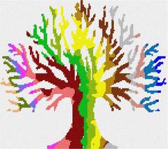 Pepita Needlepoint Canvas: Tree Palette Silhouette, 11&quot; x 10&quot; - £67.94 GBP+