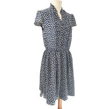Denim &amp; Supply Ralph Lauren Sheer Dress M Blue Floral Overlay Short Sleeve Ditsy - £31.84 GBP