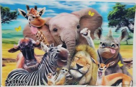Set of 2 Same 3D Plastic Placemats (11&quot;x17&quot;) WILD AFRICAN ANIMALS SELFIE... - £10.81 GBP