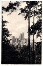 Wells Cathedral Through The Trees England Black And White Postcard - £6.62 GBP