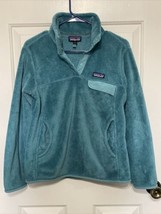 PATAGONIA Women’s Small Teal Green Blue Fleece Sweater Snap Pullover - £36.67 GBP