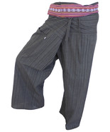 FIS13 black - Yoga Sport Wrap Trousers Fisherman Thailand Cotton Fisherp... - $19.99