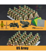 WW2 Motorcycle Troops Building Blocks US Army Soldier Mini Action Figure... - $22.98