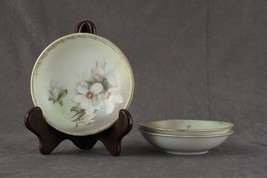 Vintage RS Germany China 3PC Lot Sauce Berry Bowls White Pink Cottage Roses - £11.27 GBP