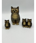 Harvey Knox Kingdom House of Global Art Large Tabby Cat &amp; Kittens Figuri... - £40.47 GBP