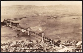 San Francisco - Oakland, CA RPPC 1930s - Bay Bridge &amp; City BEV Photo Postcard - £10.19 GBP