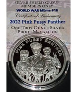 2022 - 1 oz SILVER  Pink Pussy Panther Proof .999 FINE Silver Shield COA... - £72.39 GBP