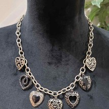 Bijoux Terner Womens Fashion Heart Silver Tone Beaded Pendant Necklace w/ Lobste - £21.23 GBP