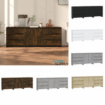 Modern Wooden Large Wide 3 Piece Sideboard Storage Cabinet Unit With 6 Drawers - £210.37 GBP+