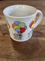 1980s Sandra Boynton Coffee Mug Cat Rainbow Balloons vintage - $14.00