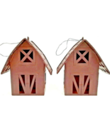 Metal Barn Ornaments 4 3/4&quot; x 2 3/4&quot; x 1 1/2&quot; Set of 2 Brown - $16.39 CAD