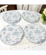 4 Woods &amp; Sons WOO81 -7 7/8” Salad Plate Beige Black Toile W/Animals And... - $45.87