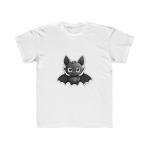 Kids Black Cartoon Bat Short Sleeve T-Shirt, Comfy Cotton, Tear Away Label - £16.46 GBP