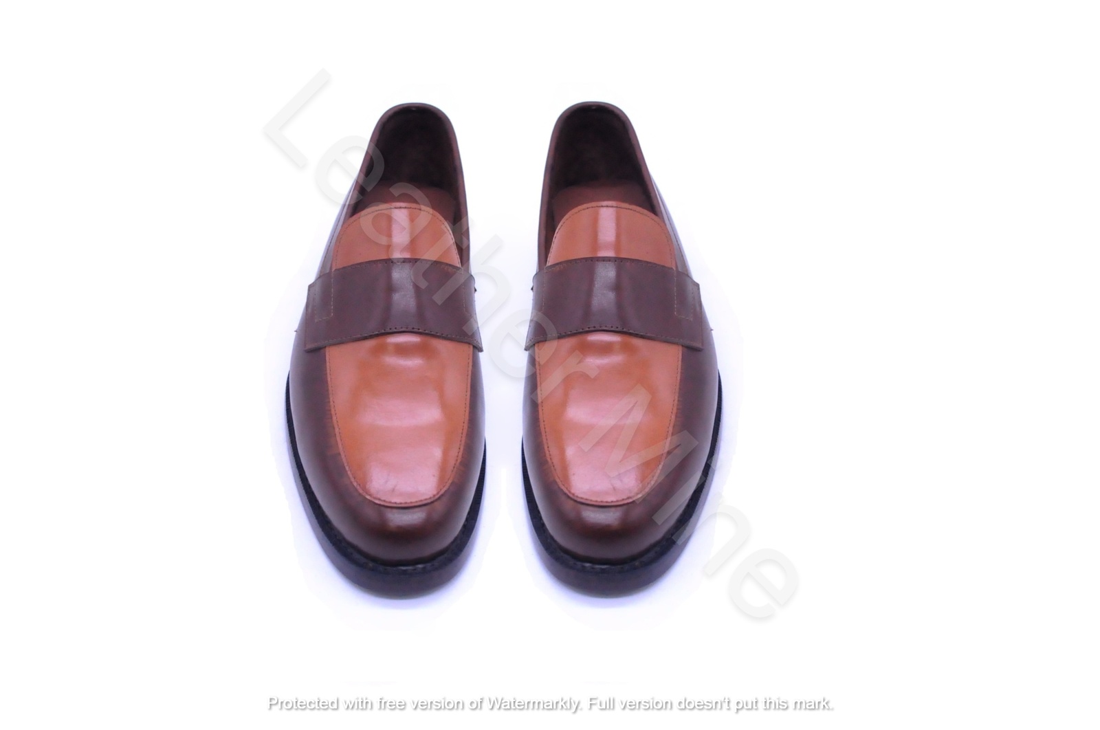 Handmade Men's Two Tone Leather Dress Loafers Formal Shoes For Men