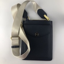 Joy Mangano Slim &amp;Chic Saffiano Leather Slimline crossbody Bag blue read... - $30.00