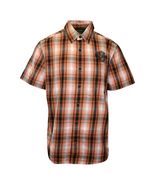 Harley-Davidson Men&#39;s Shirt Orange Plaid Screamin&#39; Eagle S/S Shirt (S56) - £30.17 GBP