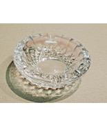 Vintage Solid Heavy Clear Cut Crystal Ashtray w/ 5&quot; Diameter - £9.30 GBP