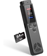 64Gb Digital Voice Recorder Voice Activated Recorder For Lectures Meetin... - $44.75 CAD