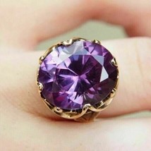 3Ct Oval Cut Amethyst Women&#39;s Engagement Ring 14K Yellow Gold Plated - £125.15 GBP