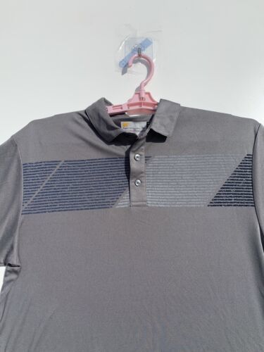 Primary image for NWT Jack Nicklaus Men's Gray & Blue Striped STAYDRI Golf Polo Shirt  Size M