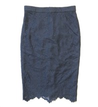 NWT J.Crew Tall Pencil in Navy Chantilly Lace Straight Scalloped Hem Skirt 4T - £40.84 GBP