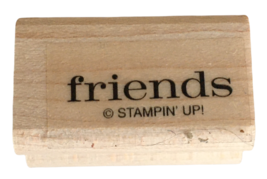 Stampin Up Rubber Stamp Friends Word Friendship Card Making Small Lower Case - £2.40 GBP