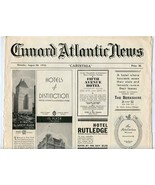 Cunard Atlantic News RMS Carinthia 1932 Grand Central Station Waldorf As... - £37.38 GBP