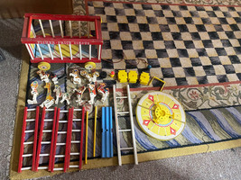 Vtg 1964 Fisher Price Circus 900 Animals Figures Accessories Wagon Pull Toy Wood - £110.62 GBP