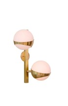 Two Light globe Wall Mid Century Raw Brass Sputnik chandelier light Fixture - $334.25