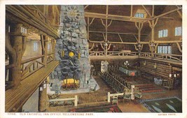 Old Faithful Inn Lobby Interior Yellowstone National Park Wyoming 1927 postcard - £5.51 GBP